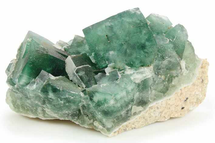 Green, Fluorescent, Cubic Fluorite Crystals - Madagascar #253598